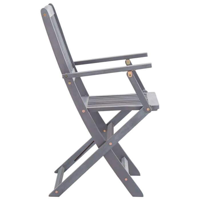 Chaises pliables d'extérieur lot de 2 et coussins Bois d'acacia – Image 12