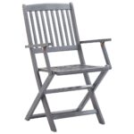 Chaises pliables d'extérieur lot de 2 et coussins Bois d'acacia – Image 8