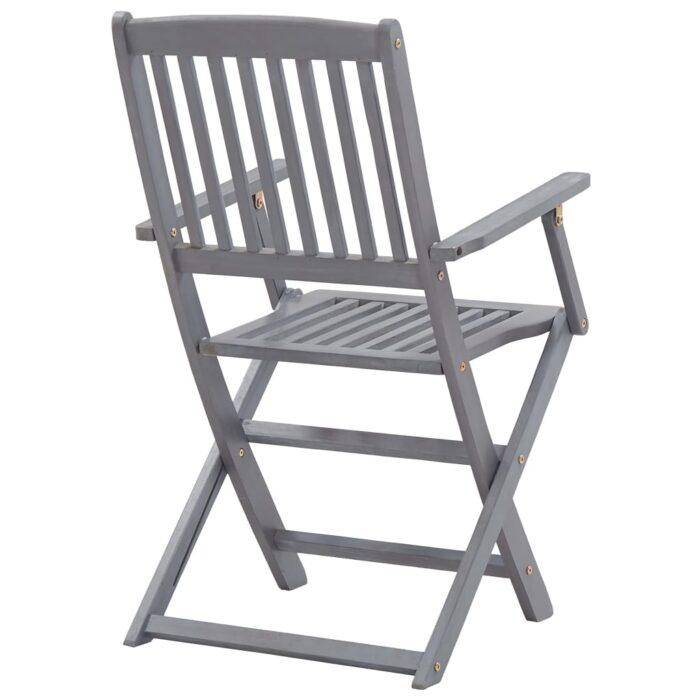 Chaises pliables d'extérieur lot de 4 et coussins Bois d'acacia – Image 10
