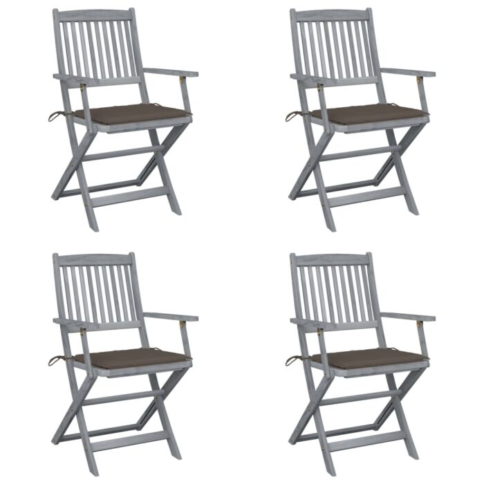 VXL8720286284414_a_en_hd_1.jpg Chaises pliables d'extérieur lot de 4 et coussins Bois d'acacia – Image 1
