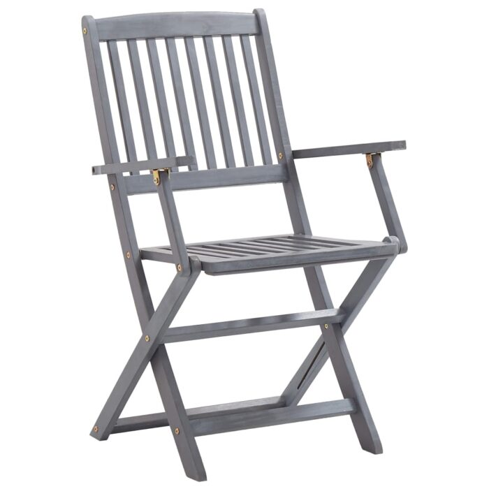 Chaises pliables d'extérieur lot de 4 et coussins Bois d'acacia – Image 8