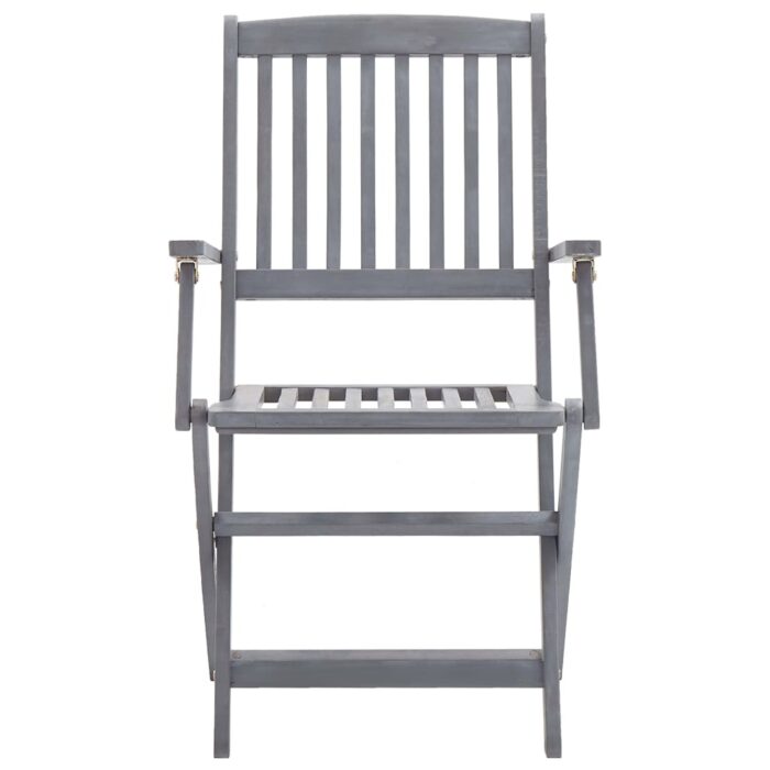Chaises pliables d'extérieur lot de 4 et coussins Bois d'acacia – Image 9