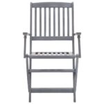 Chaises pliables d'extérieur lot de 4 et coussins Bois d'acacia – Image 4