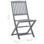 Chaises pliables d'extérieur lot de 2 et coussins Bois d'acacia – Image 12