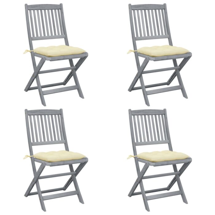 VXL8720286285046_a_en_hd_1.jpg Chaises pliables d'extérieur lot de 4 et coussins Bois d'acacia – Image 1