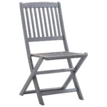Chaises pliables d'extérieur lot de 4 et coussins Bois d'acacia – Image 3