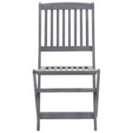 Chaises pliables d'extérieur lot de 4 et coussins Bois d'acacia – Image 5