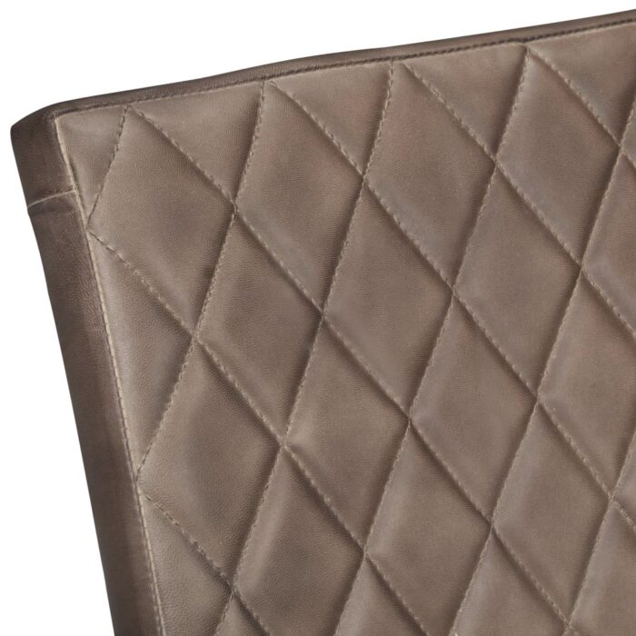 Chaises à manger cantilever lot de 4 marron cuir véritable – Image 5