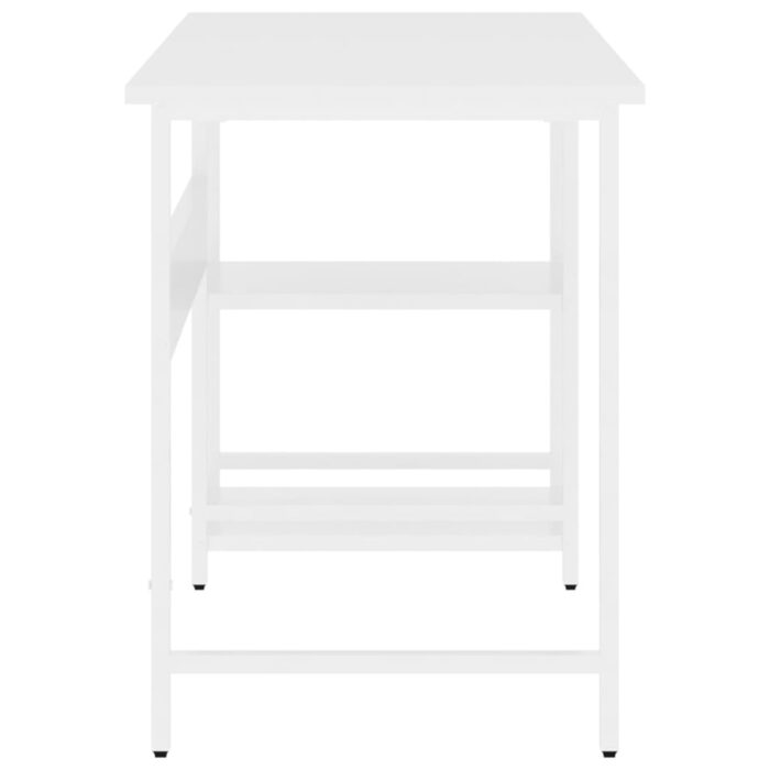 Bureau d'ordinateur Blanc 105x55x72 cm MDF et métal – Image 2