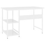 Bureau d'ordinateur Blanc 105x55x72 cm MDF et métal – Image 3