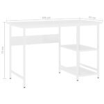 Bureau d'ordinateur Blanc 105x55x72 cm MDF et métal – Image 5