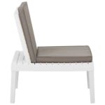 Chaises de salon de jardin et coussins lot de 2 Plastique Blanc – Image 3