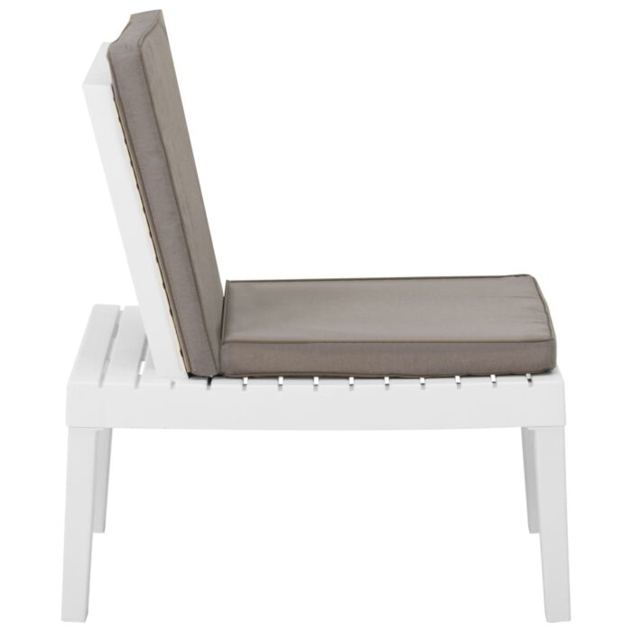 Chaises de salon de jardin et coussins lot de 2 Plastique Blanc – Image 3