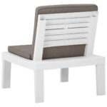 Chaises de salon de jardin et coussins lot de 2 Plastique Blanc – Image 4
