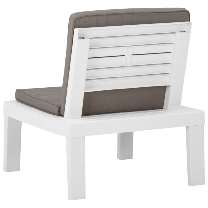 Chaises de salon de jardin et coussins lot de 2 Plastique Blanc – Image 4
