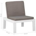 Chaises de salon de jardin et coussins lot de 2 Plastique Blanc – Image 6