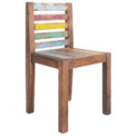 Chaises à manger lot de 4 bois de récupération solide – Image 11