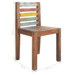 Chaises à manger lot de 4 bois de récupération solide – Image 7