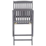 Chaises pliables d'extérieur lot de 6 et coussins Bois d'acacia – Image 7