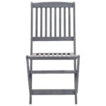 Chaises pliables d'extérieur lot de 6 et coussins Bois d'acacia – Image 3