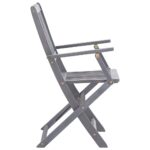Chaises pliables d'extérieur lot de 6 Bois d'acacia solide – Image 3