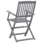 Chaises pliables d'extérieur lot de 6 Bois d'acacia solide – Image 4