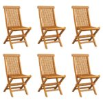 Chaises pliables de jardin 6 pcs Bois de teck solide