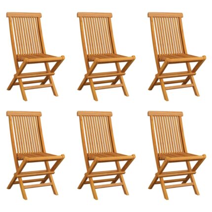 Chaises pliables de jardin 6 pcs Bois de teck solide