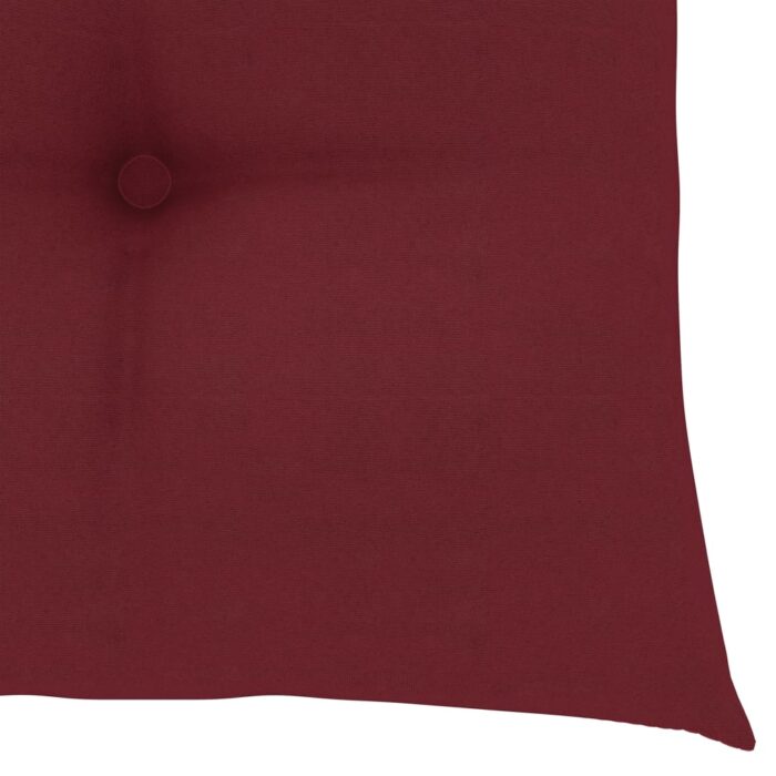 Chaises de jardin avec coussins rouge bordeaux lot de 6 Teck – Image 10