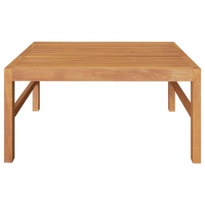 Salon de jardin 3 pcs avec coussins crème Bois de teck – Image 6