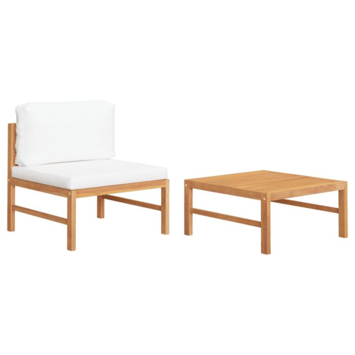 VXL8720286300152_a_en_hd_1.jpg Salon de jardin 2 pcs avec coussins crème Bois de teck – Image 1