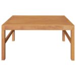 Salon de jardin 2 pcs avec coussins crème Bois de teck – Image 4