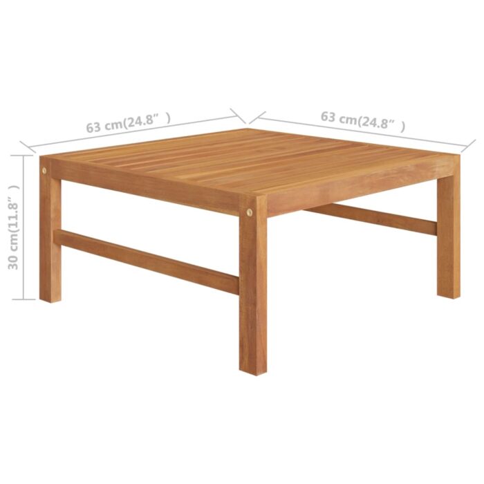 Salon de jardin 2 pcs avec coussins crème Bois de teck – Image 6