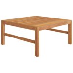 Salon de jardin 3 pcs avec coussins gris foncé Bois de teck – Image 5