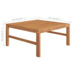 Salon de jardin 3 pcs avec coussins gris foncé Bois de teck – Image 9