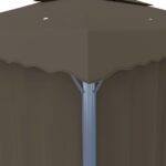 Tonnelle avec rideau 4x3 m Taupe Aluminium – Image 5