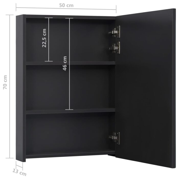 Armoire de salle de bain à miroir LED 50x13x70 cm – Image 7
