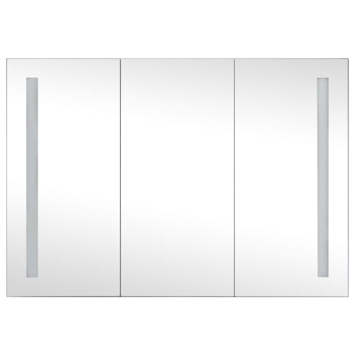 Armoire de salle de bain à miroir LED 89x14x62 cm – Image 2