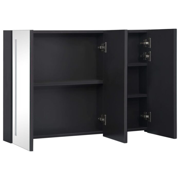 Armoire de salle de bain à miroir LED 89x14x62 cm – Image 3
