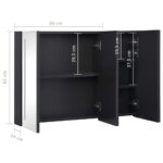 Armoire de salle de bain à miroir LED 89x14x62 cm – Image 7