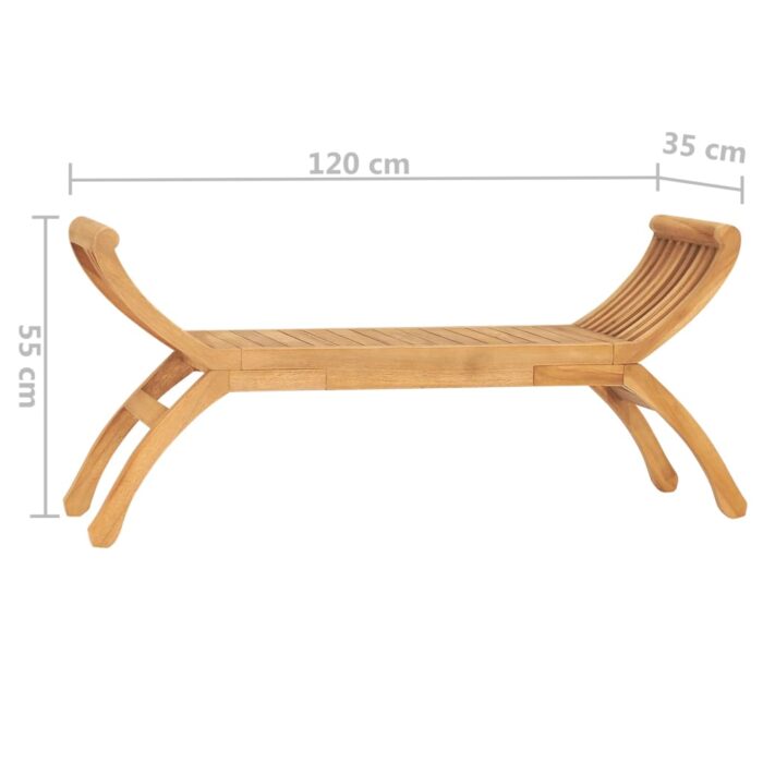 Banc de jardin 126 cm Bois de teck solide – Image 5