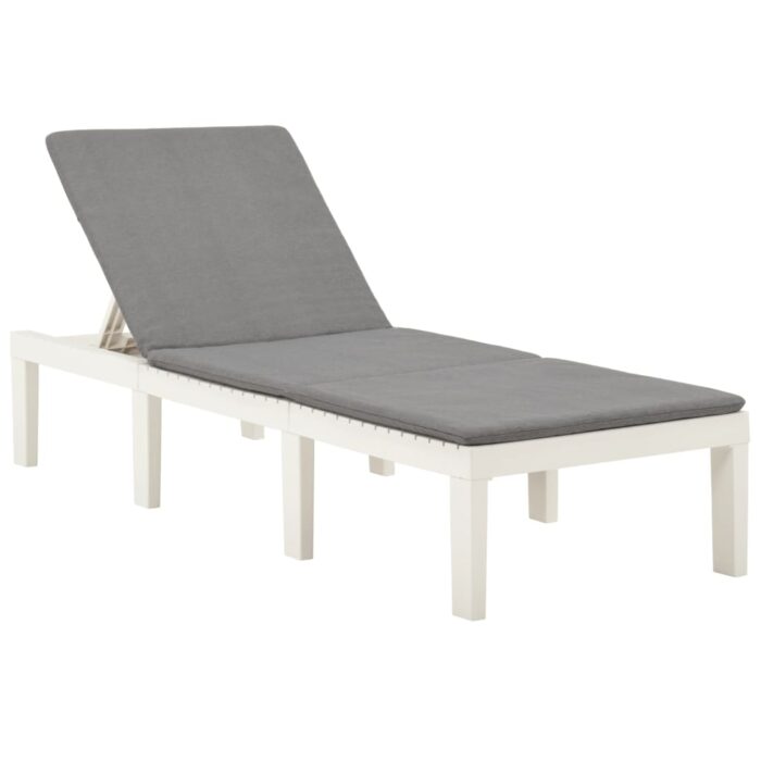 VXL8720286314517_a_en_hd_1.jpg Chaise longue avec coussin Plastique Blanc – Image 1