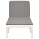 Chaise longue avec coussin Plastique Blanc – Image 2