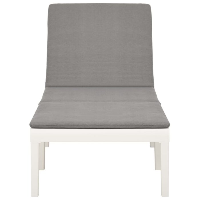 Chaise longue avec coussin Plastique Blanc – Image 2