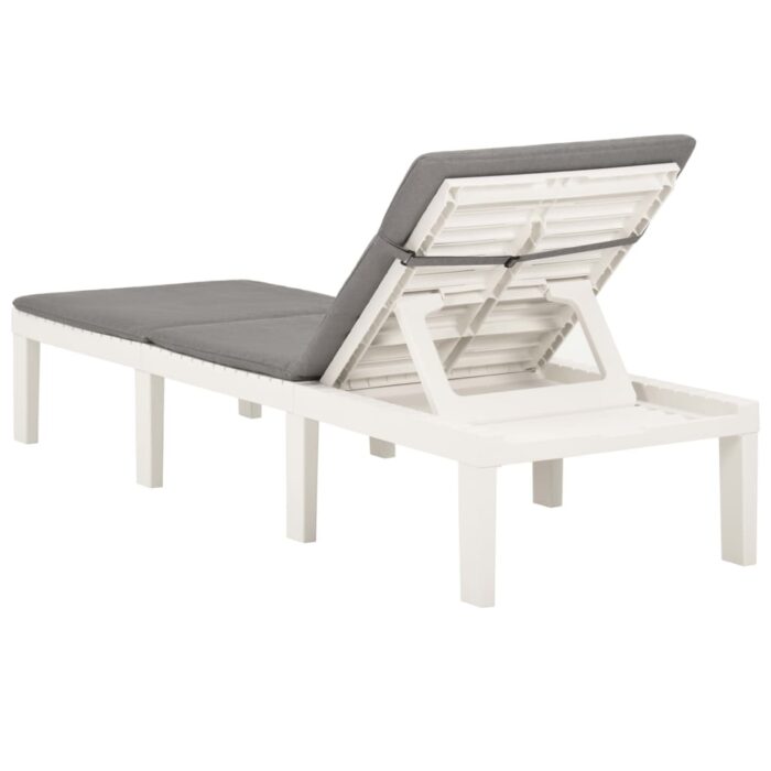 Chaise longue avec coussin Plastique Blanc – Image 3