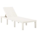 Chaise longue avec coussin Plastique Blanc – Image 4