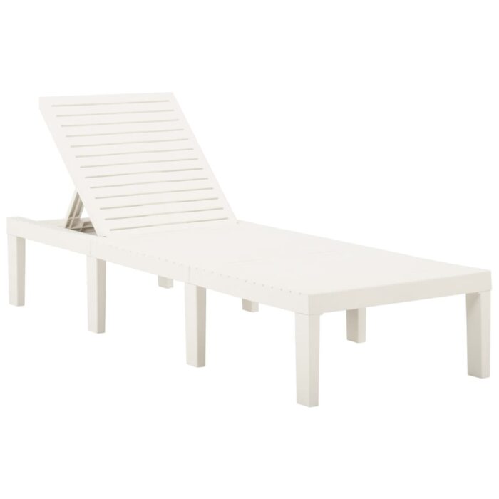 Chaise longue avec coussin Plastique Blanc – Image 4