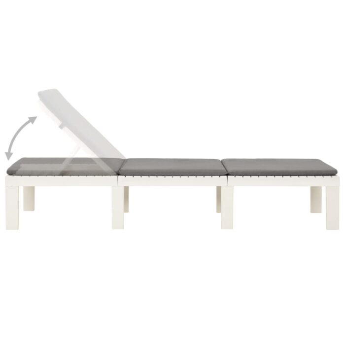 Chaise longue avec coussin Plastique Blanc – Image 5