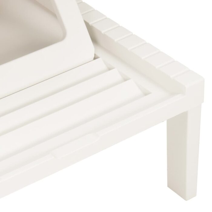 Chaise longue avec coussin Plastique Blanc – Image 6