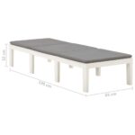 Chaise longue avec coussin Plastique Blanc – Image 8